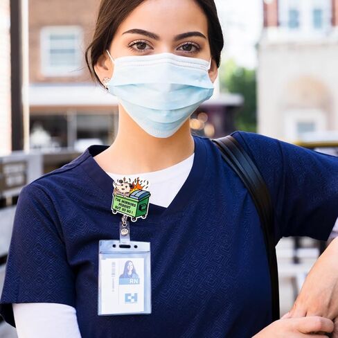 Funny Goose Struggle Bus Badge Reel Retractable Holder Clip,Cute ID Name Card Tag Reel for Nurse,Medical Assisatant,Nursing Student,Doctor,Office Worker,Hospital Gift in Kuwait