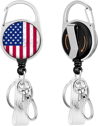 Fiordy كن طيب حامل شارة قوس قزح بكرة قابلة للتراجع عن العمل الثقيل مع مقطع حزام Carabiner 360 ° in Kuwait