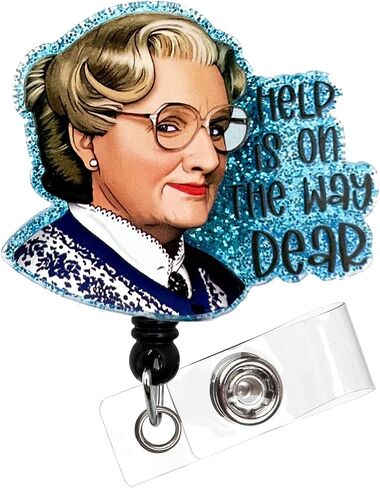 Help is On The Way Badge Reel Funny ID Badge Holders Retractable with Alligator Clip for Nursing Nurses Teachers Pharmacists Office Staff in Saudi Arabia