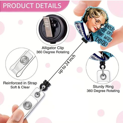 Help is On The Way Badge Reel Funny ID Badge Holders Retractable with Alligator Clip for Nursing Nurses Teachers Pharmacists Office Staff in Saudi Arabia