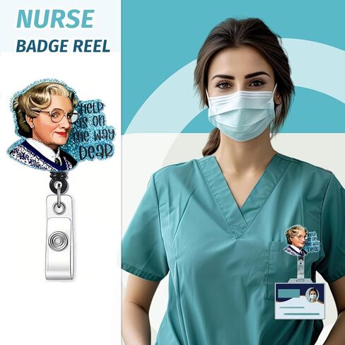 Help is On The Way Badge Reel Funny ID Badge Holders Retractable with Alligator Clip for Nursing Nurses Teachers Pharmacists Office Staff in Saudi Arabia