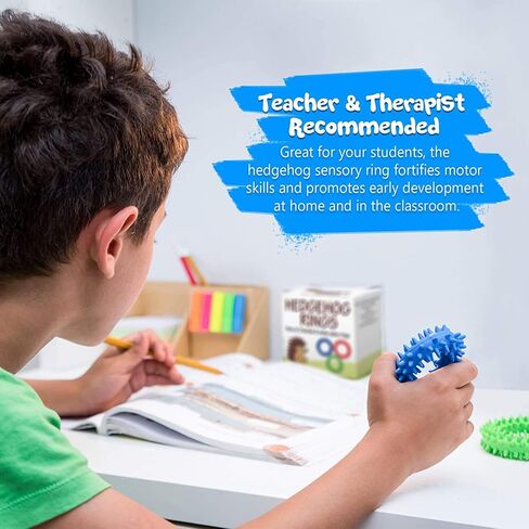 Pick A Toy Sensory Ring and Fidget Toy 3 Pack, Soft, Flexible Rubber Rings with Spikes, Engaging and Calming Sensory Toys Bracelets for Children, Youth, Adults in Kuwait