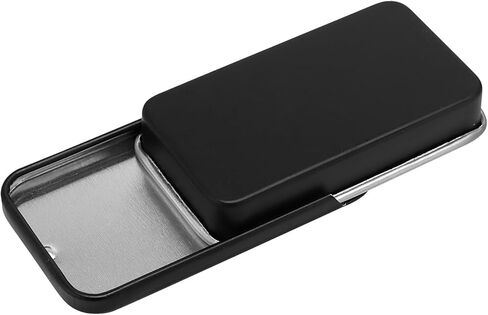 60 حاوية شريحة معدنية أعلى حاويات القصدير ، حاويات قصدير معدنية ميني ميني ميني ، صندوق قصدير معدني مستطيل مع أغطية شريحة ، علب منظم التخزين الفارغة للشموع ، المجوهرات ، مجموعة تخزين الحرف ، الأسود in Kuwait