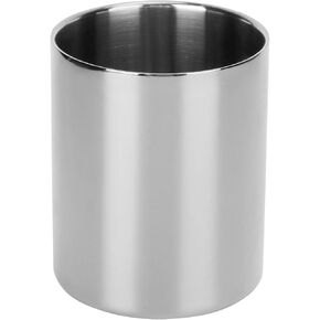 Stainless Steel Pen Holder Silver, Metal Pen Holder for Desk Bathroom, Toothbrush Holder Cup Holder Makeup Brush Holder Flower Vase