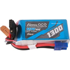 Gens ace G-Tech 1300mAh 11.1V 45C 3S Lipo Battery with EC3 Plug