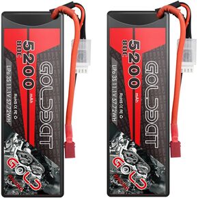 GOLDBAT LiPo Battery 3S 5200mAh 80C 11.1V with Hard Case Deans Plug for RC Model RC Racing Car (2 Pack)