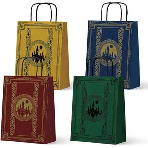 WEEPA Magical Wizard Party Favor Bags 24 Pcs Goodie Bags for Kids Boys Girls Party Decor Wizard School Paper Gift Bags with Handles Wizard Birthday Party Supplies Halloween Candy Treat Bags