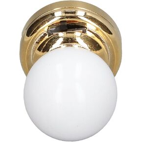 Miniature Ceiling Lamp, 1:12 Scale Round Battery Powered Switch Metal Base Dollhouse Lamp Props Dollhouse LED Lamp Table & Chair Sets for Decoration