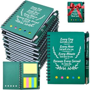 40 Pcs Bulk Christian Gifts Prayer Journal for Woman - 20 Set Religious Notepad with Christian Pen - Bible Notebook - Church Gifts for Mother's Day, Bible Study, and Family Devotions ( Colorful )