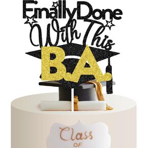 وأخيراً تم ذلك باستخدام B.S Cake Topper ، درجة البكالوريوس ، مستلزمات حفلات التخرج الكلية.