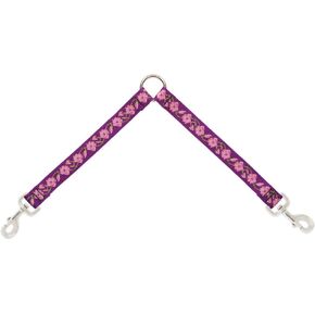 Coupler for Walking Two Medium or Larger Dogs Together, 1" Wide Rose Garden Design by Lupine, 24" Long