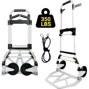 200LB Stair Climbing Cart, Folding Hand Truck Dolly Cart, Grocery Shopping Cart with Mute Wheels, Aluminum Hand Truck for Luggage, Travel, Shopping