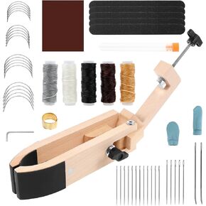 Leather Sewing Pony, Solid Table Desktop Horse Clamp, Portable Leather Sewing Kit, Adjustable Leather Craft Lacing Sewing Clamp, Versatile Stitching Leather Wood Clip with Handle for DIY Craft