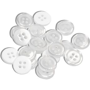 20 Pcs Mother of Pearl Buttons - 0.5 Inch, 4 Hole, 20L Side, 0.12 Inch Thickness, 13mm Round for Clothing