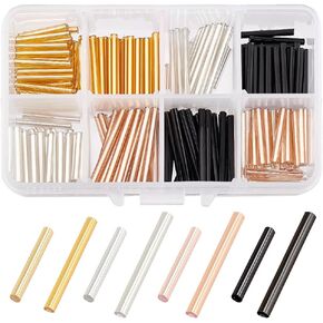 arricraft 64g Opaque Glass Bugle Beads, 30mm/20mm Bugle Seed Beads, Tube Loose Beads for Jewelry Making- Metallic Color