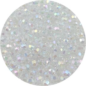 1000 Pcs 6MM Round Faceted Acrylic Beads AB Color Transparent Crystal Acrylic Beads Round Bicone Beads for Jewelry Making, Bracelets Necklaces Earrings Wind (135- Black AB)