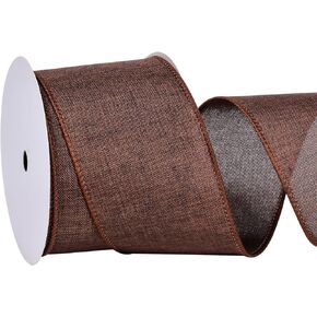 YAMA Light Purple Linen Ribbon Wired Ribbon 2-1/2 Inch x 10 Yards Fabric Burlap Light Purple Ribbons for Gift Wrapping Wreaths Bows Flower Bouquet Home Decor