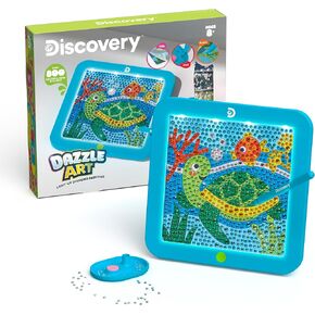 Discovery™ Dazzle Art Light-Up Diamond Painting Kit – Create Sparkling Sea Turtle Art with 800+ Gems, LED Display Frame for Wall or Tabletop| Diamond Art Kit for Kids| Arts & Craft Toy for Girls Boys