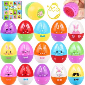 Fovths 16 Pieces Self-Ink Egg Stampers for Easter Party Favors, Easter Basket Stuffers, Easter Eggs Hunt, DIY School Supplies