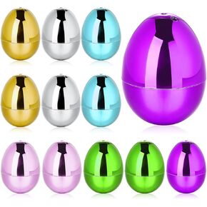 12 Pcs Fillable Easter Eggs 2.36 Inch Easter Eggs with Hinge Plastic Empty Eggs for Easter Egg Hunt Basket Stuffers Easter Theme Decorations (Red)