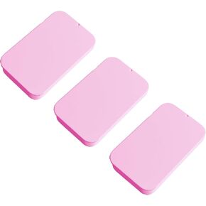 3 Pcs Mini Metal Slide Top Tin Containers - Pack of 3, 2.36 x 1.34 x 0.43 Inches, Rectangular Hinged Tins for Candies, Jewelry, Crafts, Survival Kits(Pink)