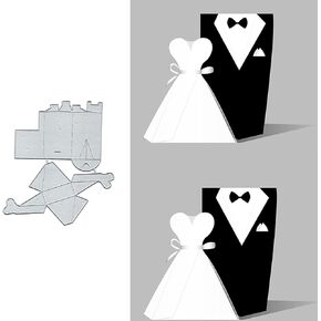 Suds&WH Wedding Dress Suit Style Box Metal Die Cuts,Wedding Couple Candy Box Cutting Dies Cut Stencils for DIY Scrapbooking Decorative Embossing Paper Scrapbooking Card Making
