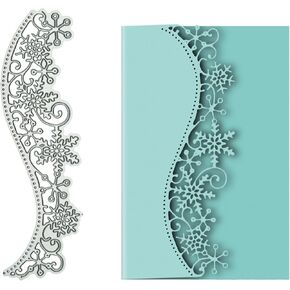Snowflake Lace Border Metal Die Cuts,Merry Christmas Snowflake Flower Cutting Dies Cut Stencils DIY Scrapbooking Decorative Embossing Paper Scrapbooking Card Making