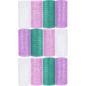 Set of Decorative Mesh Rolls! 4 Assorted Easter Themed Colors! - 6" Wide - 20 Yards of Decorative Mesh! Great for Easter Wreath, Floral Arrangements, Easter Party Decorating! (4)