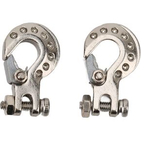 2Pcs 0.7x0.5in Winch Trailer Hooks RC Trailer Hook Aluminum Alloy Simulation Climbing Car Tow Hook for 1/10 Scale Crawler Truck SCX10 D90 D110 TF2 Climbing Car RC Car Accessory(Gold)