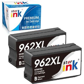 962XL Black Ink Cartridges Remanufactured Replacement for HP 962 Ink Cartridges, 962 Ink Cartridges Compatible with HP Officejet Pro 9010 9015 9025 9018 9020 Printer, 2 Black