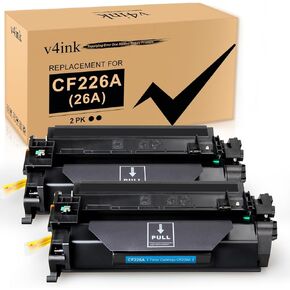 v4ink 4PK CF226A Toner Cartridge Compatible Replacement for HP 26A 26X CF226A Toner Cartridge Black for HP Pro M402n M402dn M402dw M402d MFP M426dw M426fdw M426fdn Printer