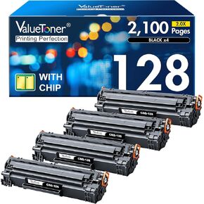 Valuetoner Compatible Toner Cartridge Replacement for Canon 128 Black Toner Cartridge CRG128 FaxPhone L190 L100 ImageCLASS D530 D550 MF4880dw MF4570dw MF4770n Laser Printer 4-Pack(Black)
