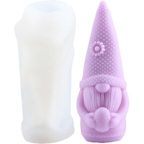 Easter Rabbit Silicone Candle Molds Gnome Rabbit Holding Egg Candle Mold Dwarf Resin Casting Mold for Candle Home Decorate Mold Candle Making Mold Aromatherapy Candles Gypsum Clay Craft