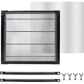 XUNKUANER Honeycomb Working Table 500mm x 500mm Aluminium Alloy Honeycomb Laser Cutting Mat with Aluminum Plate for for Laser Engraver Cutter,Working Area 19.68" x 19.68" (500X500mm)