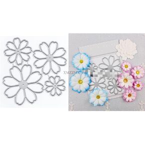 Eight Petal Flowers Metal Cutting Dies for Card Making, Paper Embossing Die Cuts Kit Templates Supplies, Photo Frame Album DIY Scrapbooking Stencils Sets