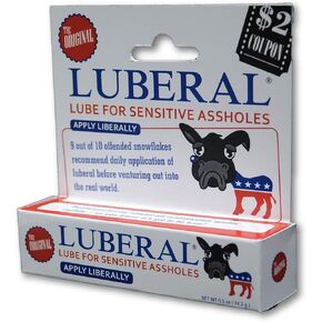 Luberal- The Original Lube for Sensitive Assholes-Political Gift, Gag Gift for Republicans and Liberals That can take a Joke
