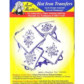 Posies for Linens Aunt Martha's Hot Iron Embroidery Transfer