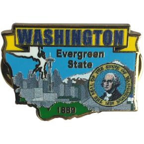 Washington State Shaped Map Lapel Metal Pin