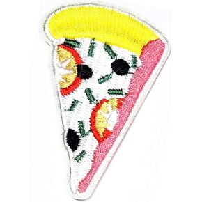 Glass of Cow Milk Patch Food Applique Embroidered Sew Iron on Patch Ice Cream Drink Coffee Cookie Sushi Hamburger Pizza Food Cooking Chef Kid Cartoon Patch for Clothing (25)