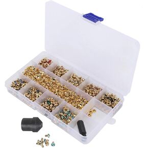 540 Sets Rhinestones Rivets Studs, 6mm Leathercraft Colorful Rhinestones Rapid Rivets Studs Buttons Spikes Rivets for Clothing, Purse, Bags, Shoes, Leather Craft