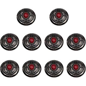 brandname Duolai 10pcs Imitation Turquoise Demon Eye Craft Purses Leather Decorative Conchos Buttons Metal Stud Screw Back Rivet DIY Creativity Product Accessories, silver