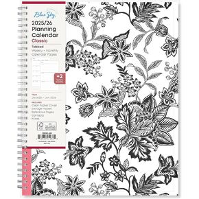 Blue Sky 2025-2026 Academic Year Weekly and Monthly Planner Calendar, July 2025 - June 2026, 12-Month, 8.5" x 11", Flexible Cover, Wirebound, Storage Pocket, Analeis