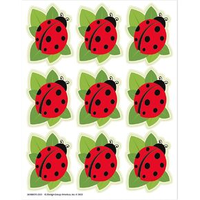 Eureka Ladybugs ملصقات كبيرة كبيرة للأطفال والمعلمين ، متعدد الألوان ، 36 قطعة
