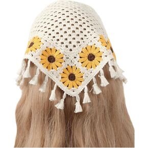 Floerns Women's Accessories Floral Hair Scarf Crochet Kerchief Vintage Headbands