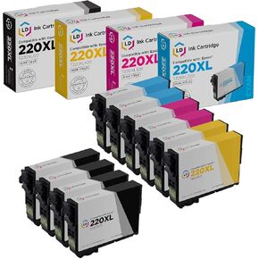 LD Products Remanufactured Replacement for Epson 220XL Ink Cartridges 220 XL (4 T220XL120 Black 2 T220XL220 Cyan 2 T220XL320 Magenta 2 T220XL420 Yellow 10-Pack) for XP320 XP 420 WF-2650 WF2660 WF-2750
