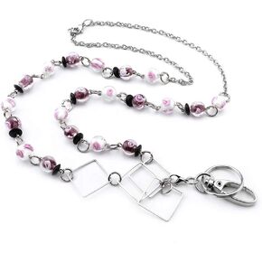 different shapes Badge Lanyards ID Necklaces ID Badge Holder Stainless steel chain