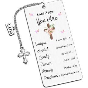 2025 Christian Gifts for Women Faith, Inspirational Gifts for College Girls Students, Religious Bookmarks for Book Lovers Gifts, Cross Bible Verse Book Accessories, Easter Basket Stuffers for Teens