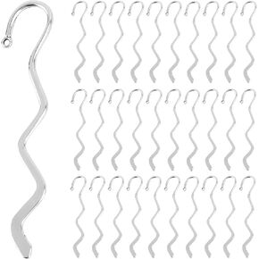 Framendino, 20 Pack Silver Alloy Metal Bookmark Hook with Wave Shaped for Teacher Reading Enthusiasts