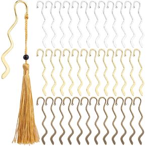 Framendino ، 20 Pack Silver Alloy Metal Longmark Hook مع الموجة على شكل لعشاق قراءة المعلمين