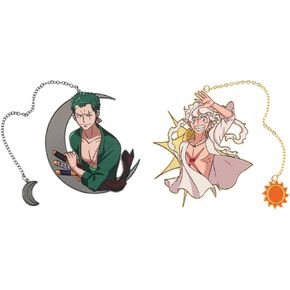 Cartoon Anime Metal Pendant Bookmark - Luffy, Sauron, Zoro Character Pendant Bookmarks, Ideal Page Reading Marker Gift for Anime Fans, Bookworms, Writers (6pcs/Set A)